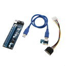 USB 3.0 PCI-E Express 1x to 16x Extender Riser Card Adapter SATA Power Cable