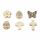 Rabbit Easter eggs Hanging Ornaments Easter Wood Chips Easter Decorations