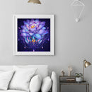 11CT Full Embroidery DIY Purple Lotus Stamped Cross Stitch Art Needlework K