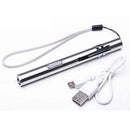 Stainless Steel Pocket Torch Lamp USB Rechargeable Penlight LED Flashlight