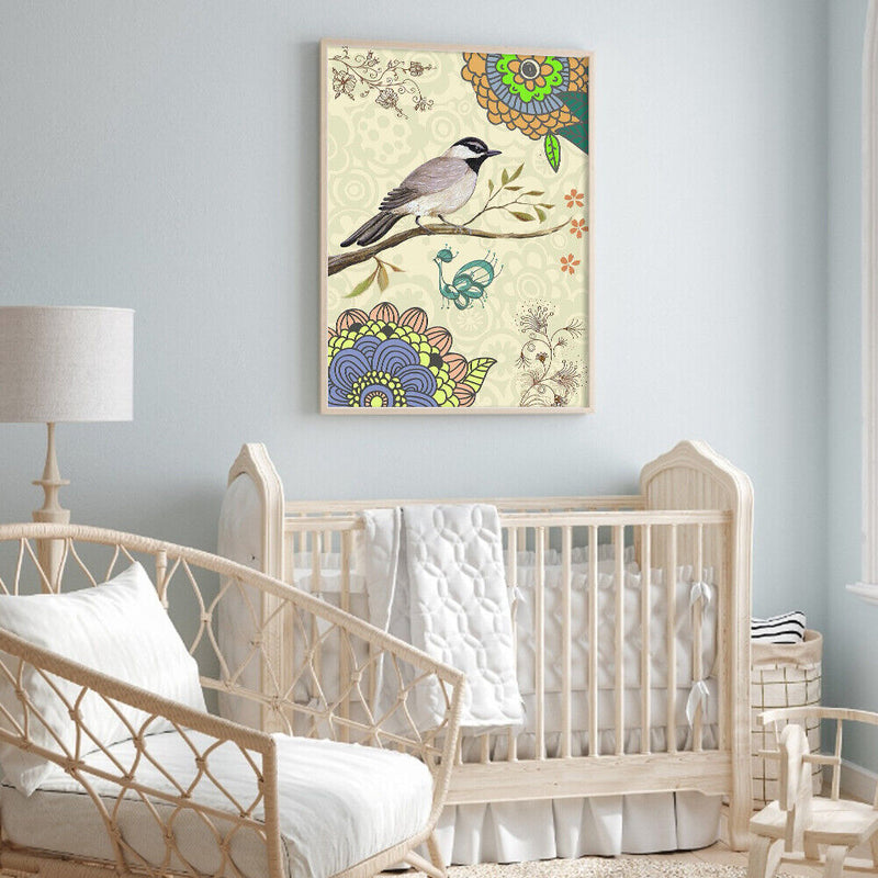 DIY Oil Paint by Numbers Kit Flowers and Birds Picture Coloring Art Craft Dec