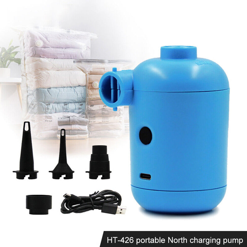 Outdoor Mini Air Pump Camping Portable DC 5V USB Charging Electric Inflator Blue