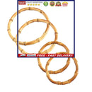 4x Round Bamboo Bags Handle Tote Making Hanger for DIY Handcrafted Purse Ha