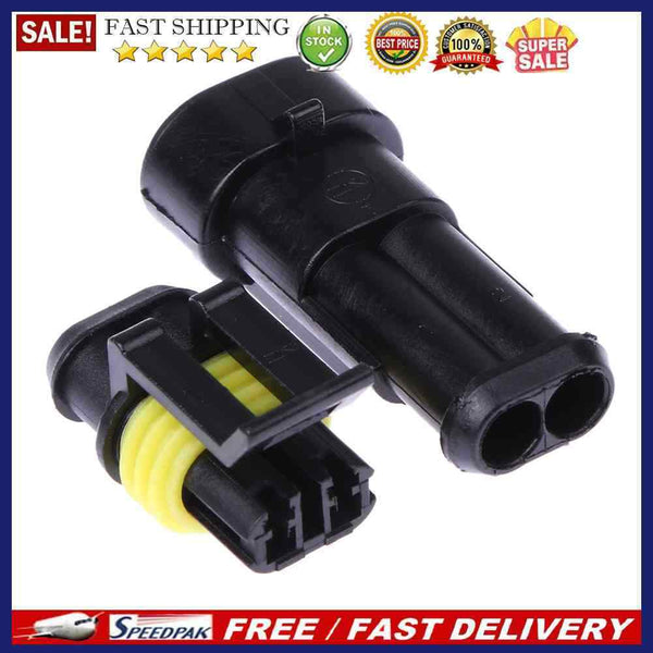 5 Sets 2 Pin Car Waterproof Wire Connector HID Plug 1.5mm Terminals 18 AWG