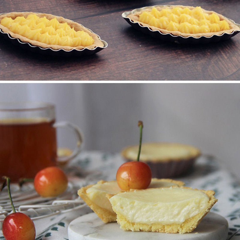 DIY Pastry Tool Aluminum Egg Tart Molds Pudding Holder Boat Shape Baking Mould