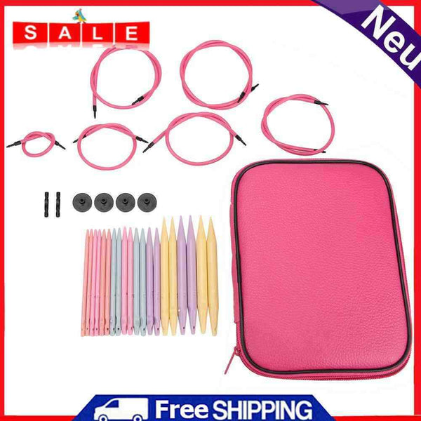 10 Pairs Plastic Change Head Circular Knitting Needle Ring Set DIY Woven Tools