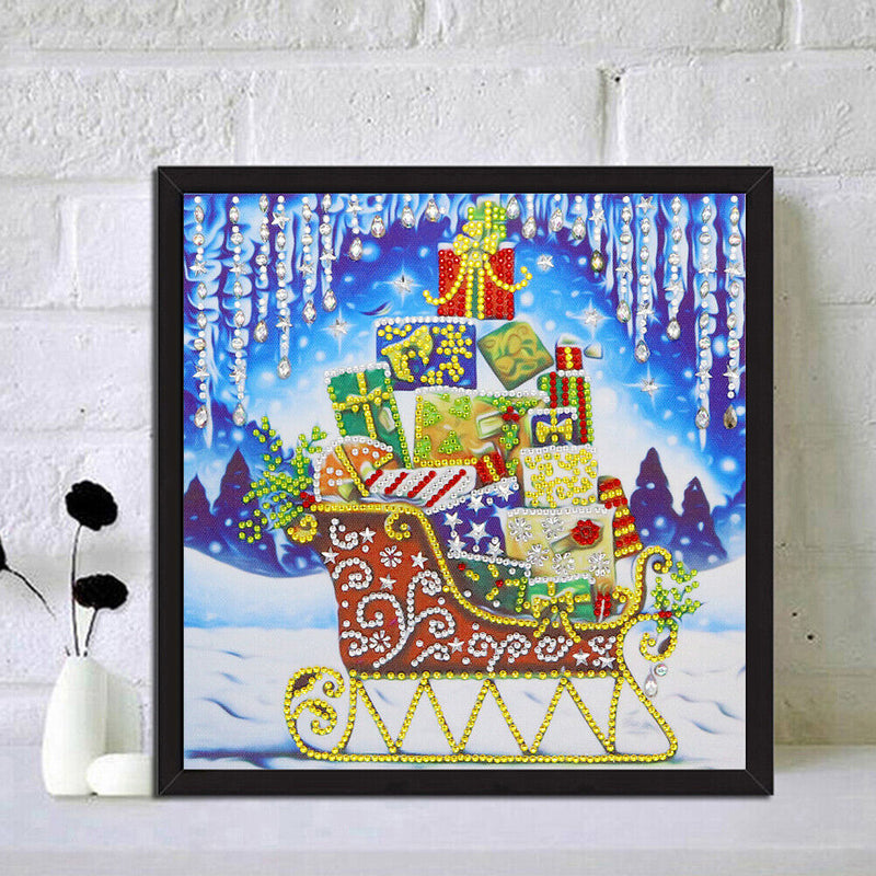 5D DIY Special Shaped Diamond Painting Sleigh Cross Stitch Mosaic Craft Kit