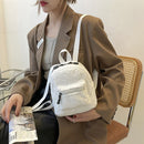 Women Mini Lamb Wool Solid Color Backpack Female Preppy Style Casual Rucksacks