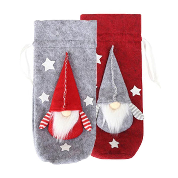 Wine Gift bag Santa Claus Bottle Bag Dinner Table Decor Wine Bottle Covers