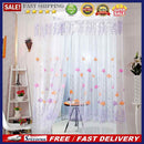 Flowers Print Translucent Curtains Windows Decor Tulle Sheer Drapes Purple