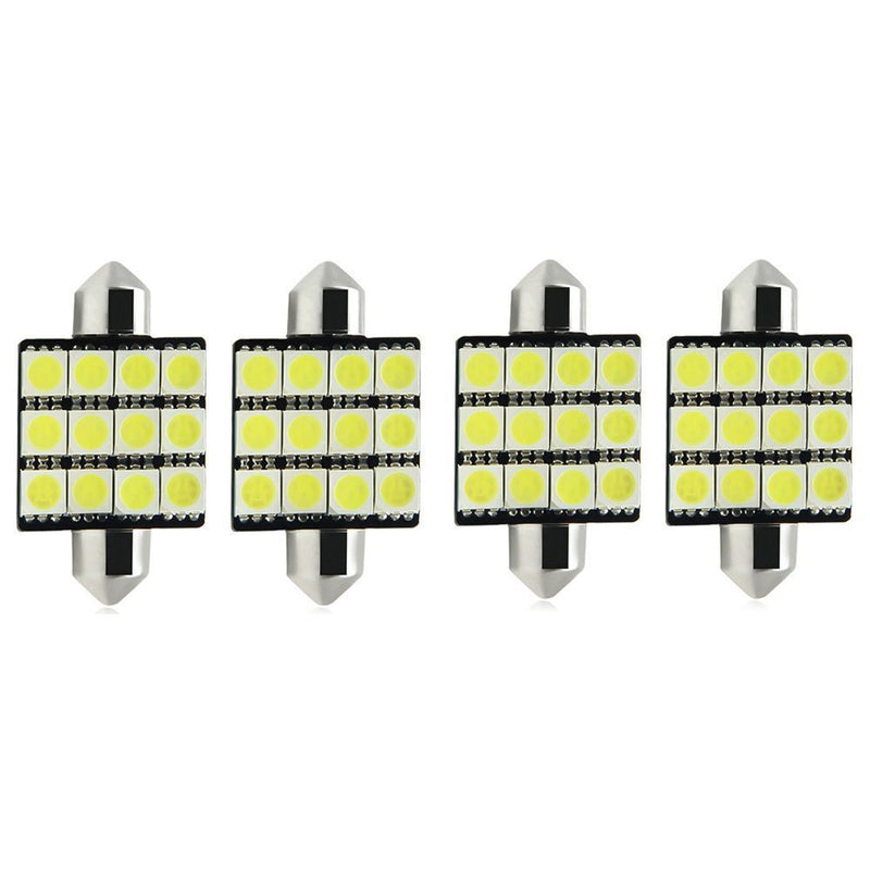 Error Canbus White Festoon Light Car LED Reading Bulbs C5W Dome Lamp For 4Pcs