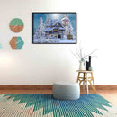 Diamond Painting Giant Snowman Next House Full Round Drill Art Picture 40x30cm