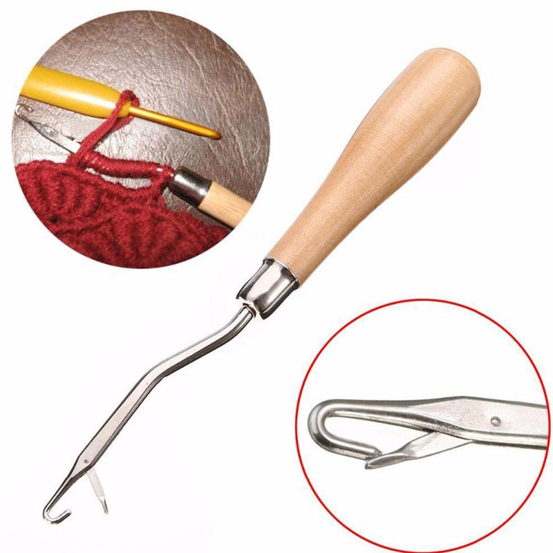 1PC Crochet Hook Wood Handle Carpet Repair Latch Crochet Needle Knitting Craft~