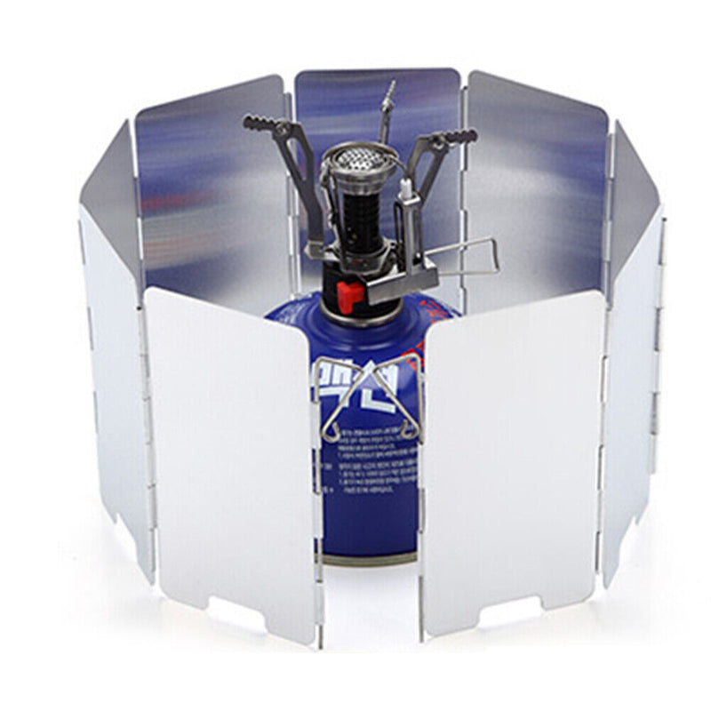 9 Plate Camping Gas Stove Windshield Outdoor Foldable Picnic Stove Wind Scr