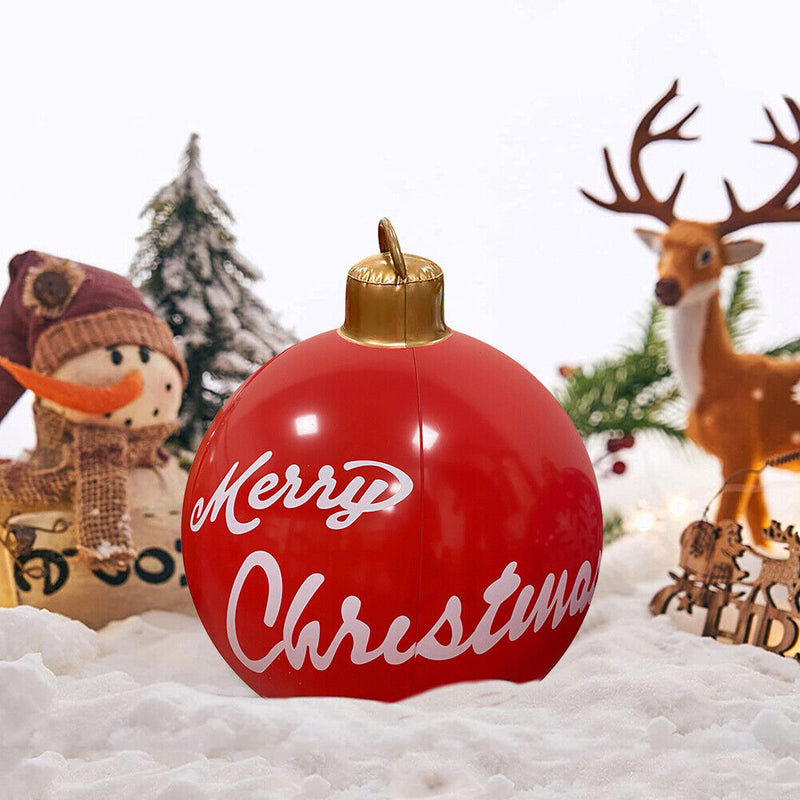 60cm Inflatable Christmas Balloon w/Pump Printed Ornament (Merry Christmas)