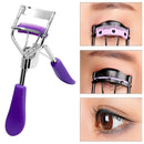 Colorful Eyelash Curler Tweezers Big Eye Curling  Clip with Comb Makeup Tool