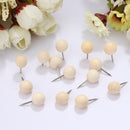 Wooden Thumbtack Drawing Push Pins Wood Head Positioning Nail (100pcs Round
