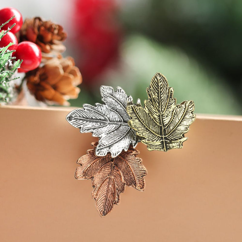 Women Party Leaves Brooch Pin Maple Leaf Brooches Lapel Brooch Corsage Pins