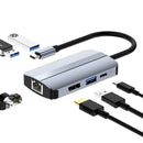 Adapter Docking Station USB Type-C Hub 4K HDMI Gigabit Ethernet For Laptop PC