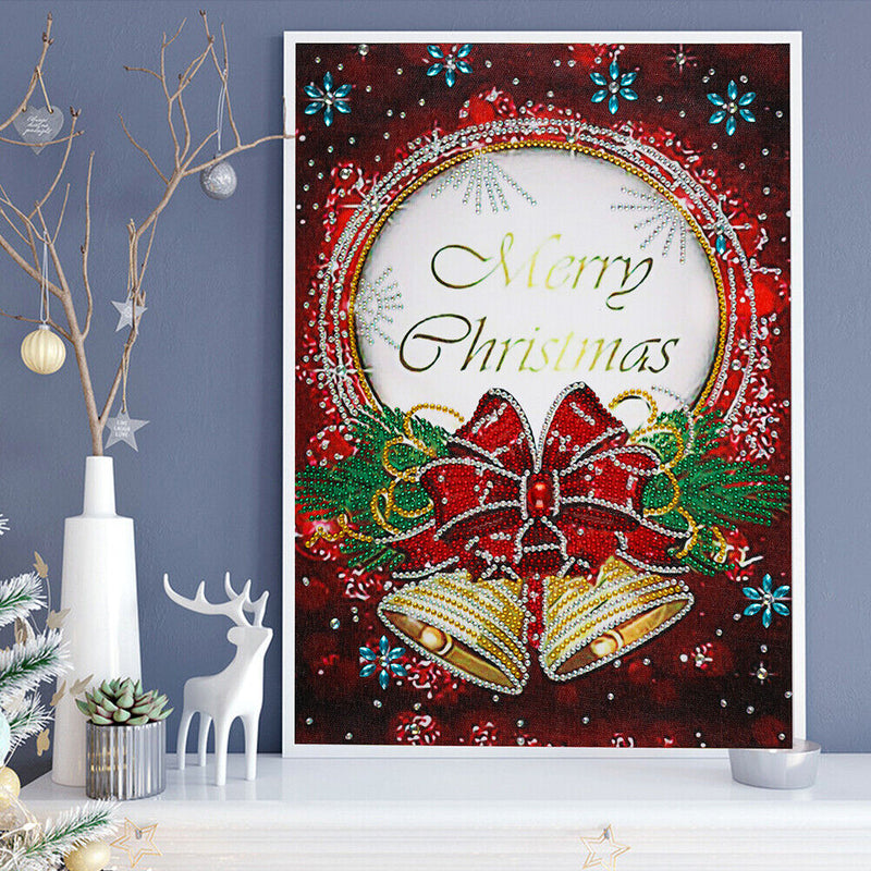 Special Shaped Rhinestones Picture DIY Merry Christmas Card 5D Diamond Painting