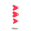 100pcs Plastic Fishtail for Spoon Fishing Lures Red Heart Sequins (12mm)
