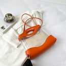 Transparent Shoulder Bags Women Straw PVC Clear Casual Totes PU Leather Handbag