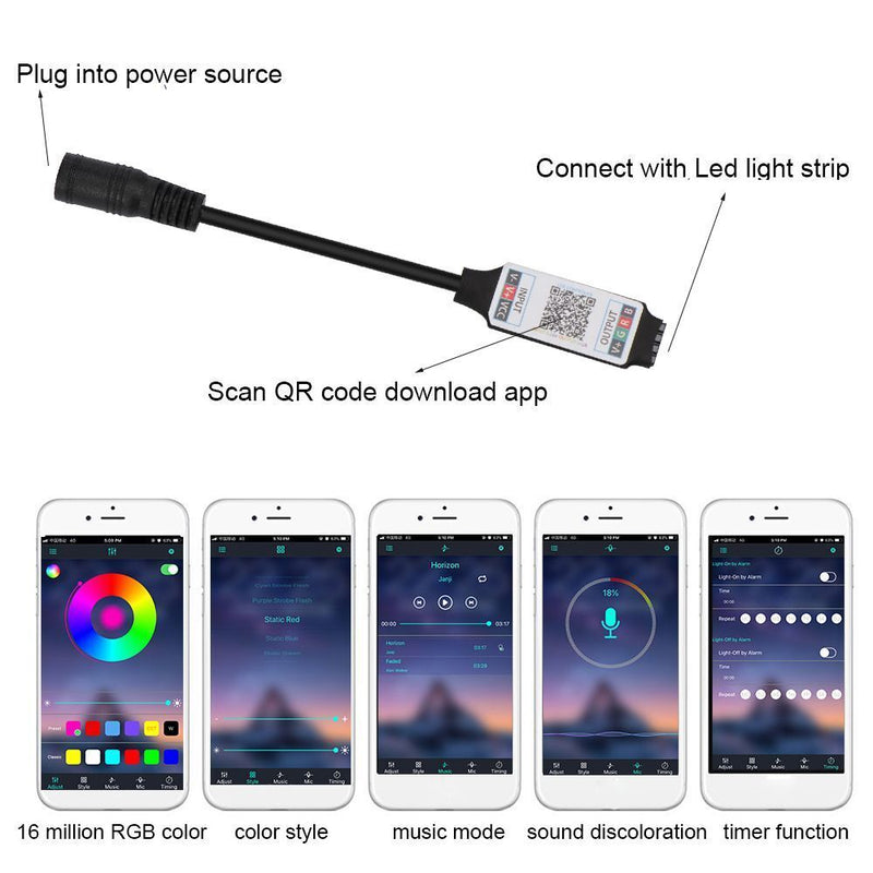 Wireless Smart For 5050 3528 LED Light Strip Adapter RGB Controller Bluetooth