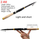 Ultra Short Telescopic Mini Spinning Fishing Rod Carbon Fiber Pole (2.4m)