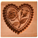 Heart Shortbread Mold Wooden Gingerbread Cookie Mold Cookie Cutter Molds Carved