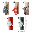 Decor Xmas Ornament Paper Clamp Christmas Woody Clips Card Holder Photo Pegs