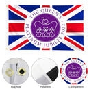 Platinum Jubilee Flag Polyester Queen Elizabeth Banner - British Decor (1) Newly