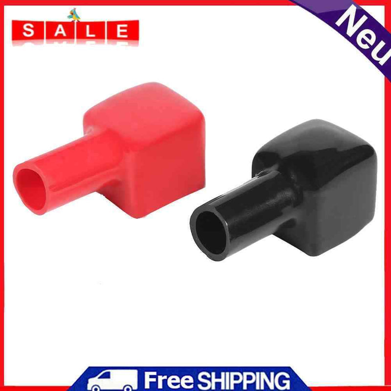 Red+Black Universal Car Battery Terminal Covers Insulation Cap Positive+Negative
