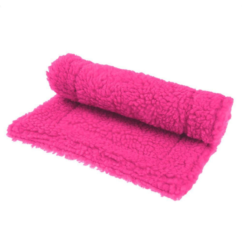 Plush Pet Hamster Cushion Mat Squirrel Blanket Guinea Pig Bed Pad(Rose Red)