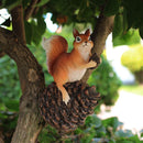 Simulation Squirrel Tree Hangings Wall Sculpture Squirrel Garden Statue