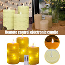 Set of 3 Flameless Battery Flickering LED Candle Lights Remote Control Glass Wa,