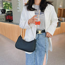 Retro Women PU Solid Color Shoulder Bag Casual Ladies Chain Small Underarm Bags