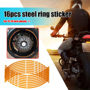 16pcs 18 inch Reflective Car Motorcycle Wheel Rim Stripe Stickers (Yellow) Newly