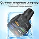 6 USB Phone Car Charger Adapter QC 3.0 LED Display Fast Charging Car Accessorie`