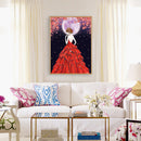 Special Shaped Ornaments Red Dress Girl Mosaic Kit DIY 5D Art Diamond Painting