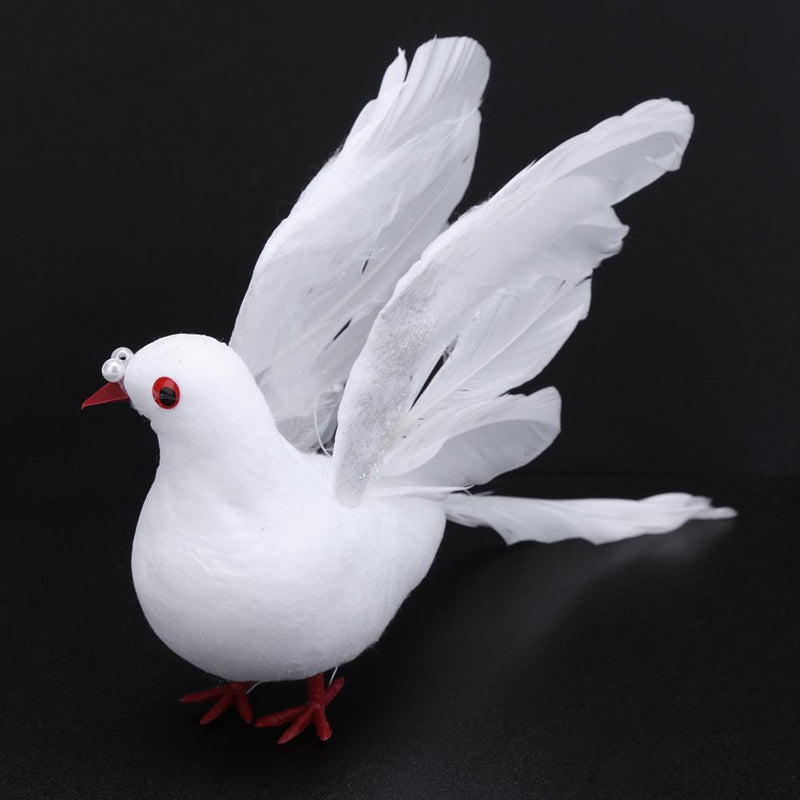 White Foam Artificial Feather Wings Simulation Pigeon Wedding Decor Spread