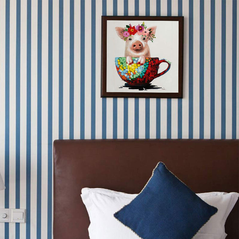 Coffee Cup Pig DIY Diamond Painting Kits Full Round Drill Wall Decor Art Cr