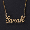Unisex Women Men Name Collar Chain Nameplate Pendant Necklace Gift (Sarah)
