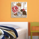 2 Strands Feeding Cats Partial Embroidery Stamped Cross Stitch Home Decor Gifts
