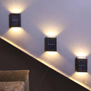 8pcs LED Solar Light Outdoor Wall Lamp for Garden Yard Decor (Warm Light)