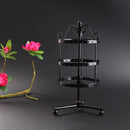 72 Holes Earrings Ear Stud Jewelry Rotating Display Stand Holder(Black)