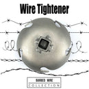 Garden fences wire tensioner for attaching loose agricultural steel dra
