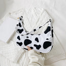 Fashion Women Animal Pattern Printing Underarm Bag Hobos Handbags (Cow)