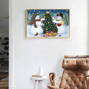 Snowman Christmas Tree DIY Full Drill Round Diamond Painting Embroidery Kit