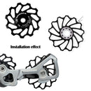 Aluminum Ceramic Bearing MTB Road Bike Rear Derailleur Pulley (11T Black) Newly