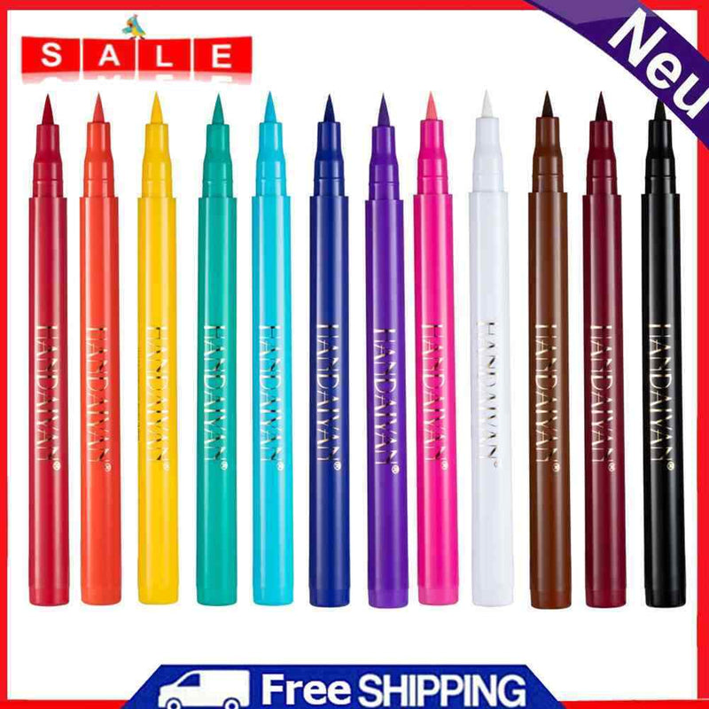 12pcs Non Blooming Liquid Colorful Eyeliner Waterproof Matte Makeup Pencil Tool